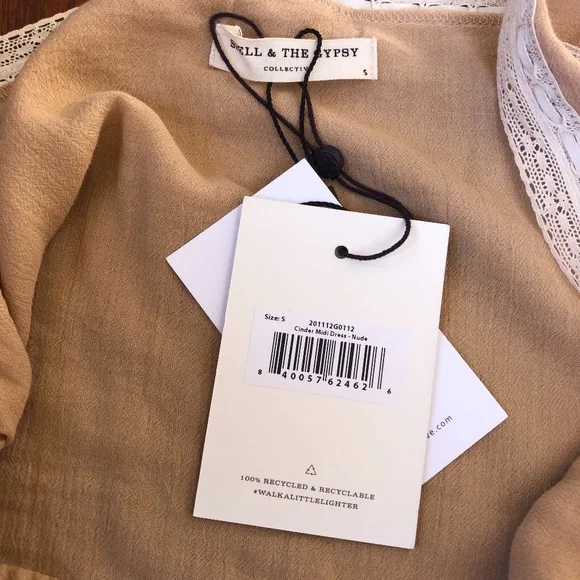 (SOLD) Spell Cinder Midi Dress in Nude ~ S - Picture 8 of 10